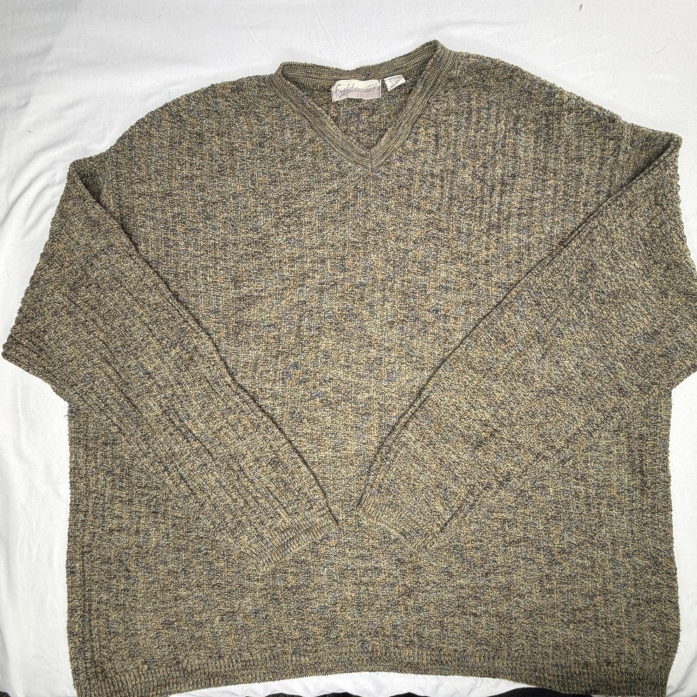 intage Fieldmaster Men's 2XL Moss Green Sweater – 80s/90s Grandpa Core